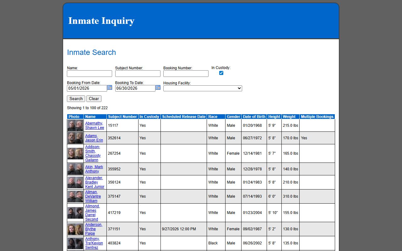 Madison County inmate records inmate inquiry portal source